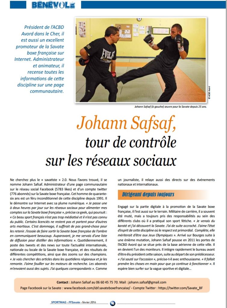 Coupure de presse : Sportmag — février 2016