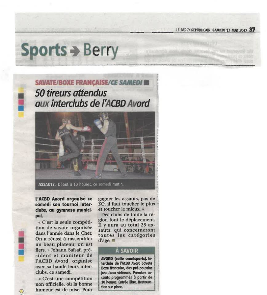 Coupure de presse : Interclubs — 13 mai 2017