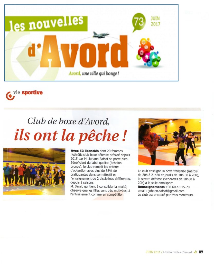 Coupure de presse : Les Nouvelles d’Avord n° 73 — juin 2017